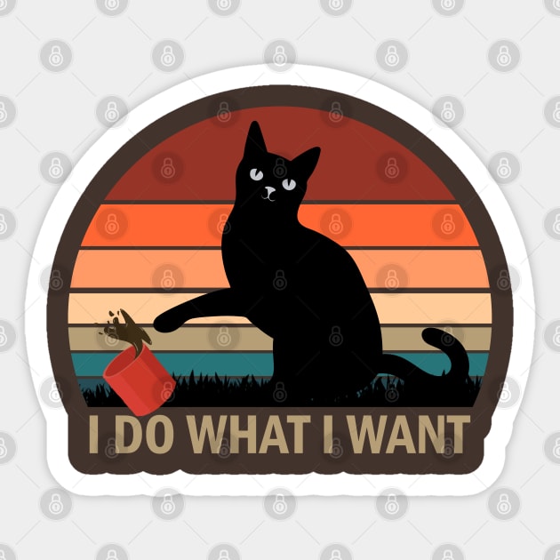 I Do What I Want Cat Sticker by Gvsarts